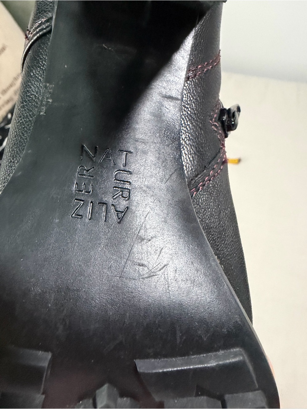Naturalizer Black Lace-Up Block Heel Ankle Boots, Size 9 - Picture 8 of 13